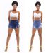 Women's Clothing Spring And Summer New Button Tassel Edge Women's Denim Shorts_mkmklike.com