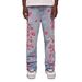 Men's Flared Jeans Retro 70s Style High Waist Wide Leg Denim Pants With Embroidered Plum Blossom Design - Light Blue_mkmklike.com