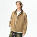 Simple Washed Gauze Cardigan Lapel American Men's Solid Color Retro Outdoor Workwear Flight Jacket_mkmklike.com