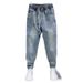Men's Clothing Spring/Autumn Loose Fit Elastic Waist Harem Jeans, Retro Versatile Washed Skinny Casual Jeans_mkmklike.com