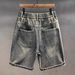 Men's Heavyweight Workwear Denim Shorts Summer Thin Loose Fit American High Street Style Trendy Versatile Mid-Length Five Point_mkmklike.com
