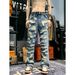 Men's Clothing Fashion Retro Heavy Industry Damage Erosion Patch Design Sense Jeans High Street Hole Cleanfit Pants_mkmklike.com