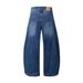 American Style Washed Jeans For Men Street Fashion Ins Loose Water Ripple Wide Leg Pants Draped Floor-Length Trousers_mkmklike.com