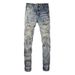 Autumn And Spring Fashion Retro Sports Straight Leg Ripped Jeans Men's Comfortable Breathable Elastic High-Quality Denim_mkmklike.com