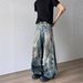 Vintage American Style Candy Chain Denim Pants For Men, Straight Leg Wide Trousers, Casual Long Pants For Spring And Autumn_mkmklike.com
