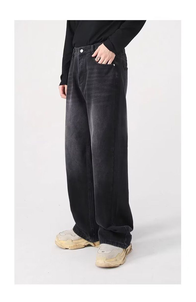 Men's Clothing Men's Loose Fitting Straight Leg Jeans Wide Leg Denim Pants For Formal & Casual Stretchy Summer Thin Loose Straight Leg_mkmklike.com