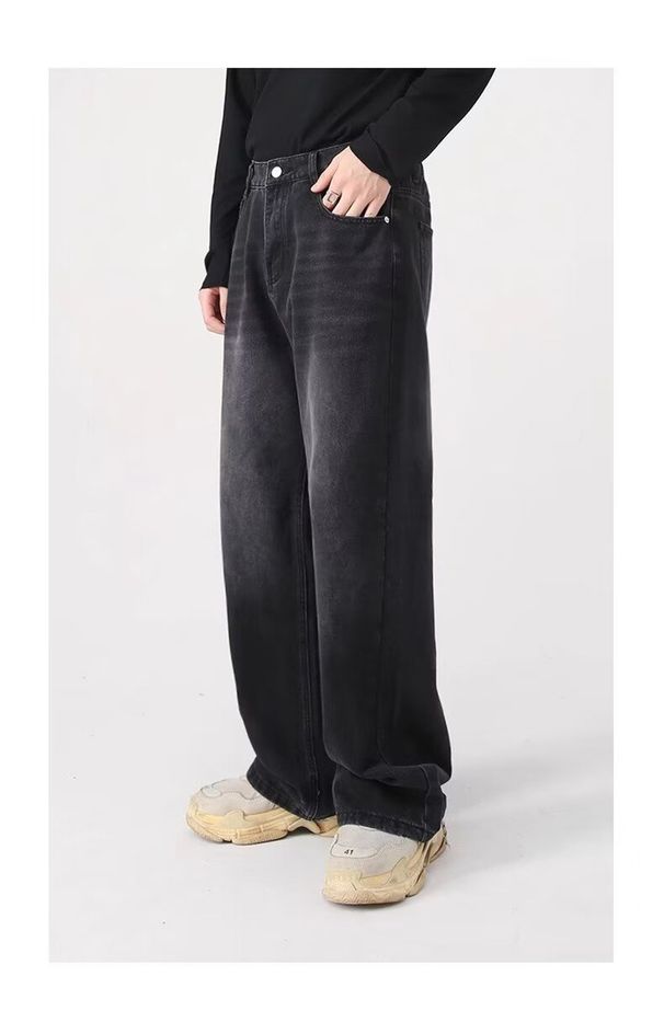 Men's Clothing Men's Loose Fitting Straight Leg Jeans Wide Leg Denim Pants For Formal & Casual Stretchy Summer Thin Loose Straight Leg_mkmklike.com