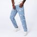 Laike Men's Summer Jeans Retro Style Trendy Ripped Patch Loose Casual Pants Fashion_mkmklike.com