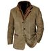 Cross-Border Spring Autumn New European And American Fashion Retro Jacket Men's Casual Coat Turn-Down Collar Workwear_mkmklike.com