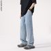 Streetwear Drop-Crotch Relaxed Fit Jeans For Men – Lightweight Washed Denim (60% Cotton + 40% Lyocell, High-Street Drape, Multi-Pocket Design)_mkmklike.com
