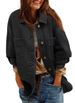 Women's Oversized Boyfriend Denim Jacket Button Down Long Sleeve Two Piece Casual Outerwear_mkmklike.com