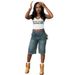Women's Casual Denim Shorts - Retro Washed Loose Fit Straight Leg Summer Jeans For Women_mkmklike.com
