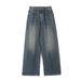 Men's Clothing Three Color New Baggy Jeans Straight Loose Wide Leg Trousers Washed Elastic Jeans For Men And Women_mkmklike.com
