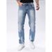 Men's Retro Slimming Jeans Can Be Worn In All Seasons, Elastic Straight Leg Denim Pants, Multi Craft Daily Commuting Pants_mkmklike.com