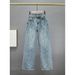 High-Waisted Straight Leg Jeans For Women - Stretch Denim Pants With Star Rhinestone Embellishments & Classic Blue Wash_mkmklike.com
