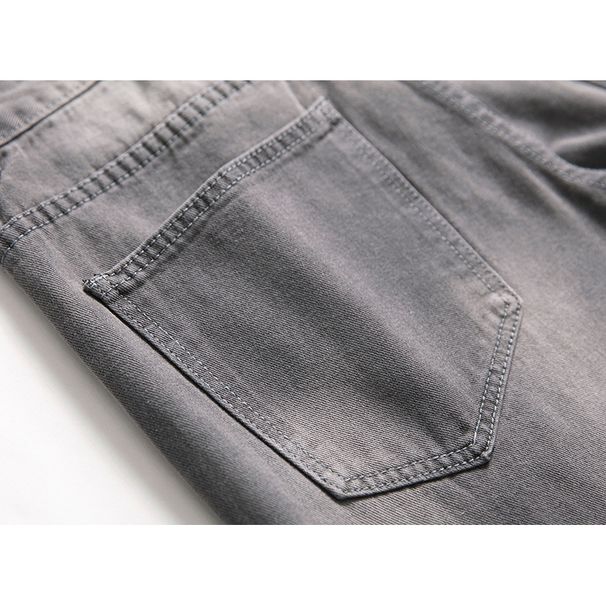 Suitable For All Seasons New Gray Black Ripped Jeans Men Straight Long Pants Men's Fashion_mkmklike.com