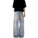 "Men's Ice Blue Straight Leg Denim Jeans – Oversized Retro Washed Style With Long Dragging Hem (Loose Fit, Streetwear Essential)"_mkmklike.com