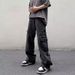 Men's Cargo Pants – Loose Fit Streetwear | 100% Cotton | Trendy Utility Pants | Black Workwear Trousers (S-Xxxl)_mkmklike.com