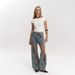 Women's Clothing Retro Straight Pants Hollow Texture Niche Design Gradient Jeans Loose Wide Leg Trousers Ins_mkmklike.com
