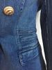 K Ladies' Double-breasted Denim Jacket With Lion Buttons; Slim-fit Small Coat._mkmklike.com