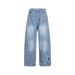 American Retro Washed Cartoon Curved Blade Jeans For Men And Women, Street Style, Loose Fit, Cool And Casual Wide Leg Pants._mkmklike.com