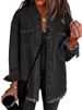 K New Loose-fitting Denim Shirt With Frayed Edges For Casual Wear_mkmklike.com