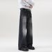 Men's Clothing High Street Washed Old Fashion Jeans Mopping Style Cleanfit Loose Straight Pants_mkmklike.com
