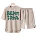 Men's Clothing 2024 Waffle Casual Summer Suit Men's Loose Teen Short sleeved T shirt Shorts Handsome Two piece Suit_mkmklike.com