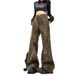 American Retro Leopard Print Jeans For Women Men, Summer Trendy Niche Wide-leg Pants, Loose Drapey, Casual And Slimming_mkmklike.com