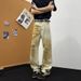Men's Vintage Washed Jeans – Distressed Muddy Yellow High Street Baggy Pants (6 Sizes, No Stretch, Straight Cut For Streetwear & Grunge Looks)_mkmklike.com