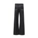 Men's Thorn-Embroidered Black Raw Denim Jeans – Vintage Ivy League Clean Fit With Subtle Flare & Slimming Straight Leg (S-XXXL)_mkmklike.com