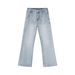 Men's Clothing 2025 New Arrival Light Blue Cleanfit Casual Washed Micro Flared Jeans Loose and Versatile_mkmklike.com