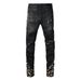 New Ink Splashing Printing High Street Retro Casual Trend Men's Denim Trousers_mkmklike.com