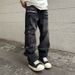 Men's High Street Cargo Jeans – Oversized Straight-Leg Workwear Pants With Utility Pockets & 90s Grunge Aesthetic_mkmklike.com