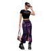 Women's Clothing Fashionable High Waist Elastic Slit Mid Length Skirt Creative Fire Cloud Tie Dye Denim Skirt _mkmklike.com