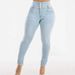 High Waist Skinny Jeans Women's Fashion Trendy Hip Lifting Washed Solid Color European American plus Size Cross Border Elasticity Denim_mkmklike.com