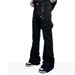 "Unisex Flared Cargo Pants With Lace-Up Detail & Ribbon Accents – Stylish Streetwear For Men & Women"_mkmklike.com