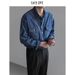 Washed Old Denim Shirt Men's Spring Korean Version Loose High-end Long-sleeved Tooling Shirt_mkmklike.com