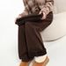 Thick Velvet Maillard Brown Wide-leg Jeans Women, 2025 Autumn And Winter New Style, High Street, Long-length Pants For_mkmklike.com