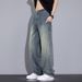 Men's Jeans New Loose Fashion And Thin Versatile Casual Tencel Trousers_mkmklike.com