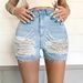 Beaded Shorts Burrs Ripped Personalized Denim Shorts Slim High Waist Hot Pants_mkmklike.com