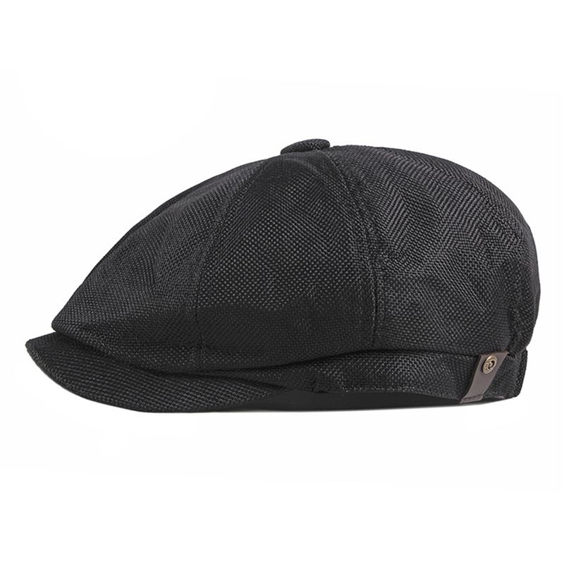 Hot Sale Men Newsboy Thin Vintage Herringbone Octagon Spring Summer Cap Breathable Women Casual Striped Berets Flat Hat_mkmklike.com