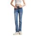 Women's Clothing Jeans Slim High Waist High Elastic Trousers Large Size Women's Pants Raw Edge Stitching_mkmklike.com
