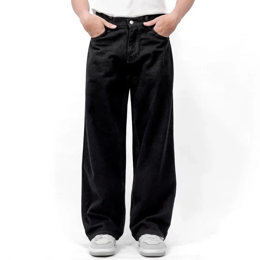 Denim Celana Jeans Pria Celana Gombrang Pria Jeans Cowok Dewasa Jeans Jumbo Korean Style Baggy Pants_mkmklike.com