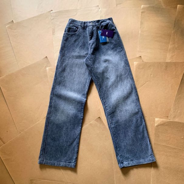 Men's Vintage Washed Corduroy Pants – French Retro Straight Fit Relaxed Trousers (M-Xxl, Distressed Black/Navy Blue)_mkmklike.com