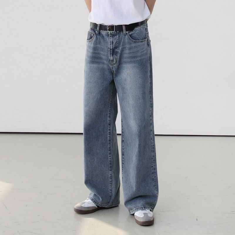 Men's Clothing Summer Casual Loose Long Pants Wide Leg Straight Pants_mkmklike.com