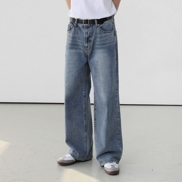Men's Clothing Summer Casual Loose Long Pants Wide Leg Straight Pants_mkmklike.com