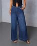 Elegant High-Waisted Wide Leg Jeans Women's Slimming Trousers Long-Length Denim Pants Wash Style_mkmklike.com