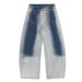 Gradient Color Washed Decorative Jeans Scimitar Pants Men's American Style Loose Lazy Relaxed Wide-Leg Trousers_mkmklike.com