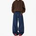 Retro Blue Narrow Wide-leg Jeans Men's Autumn 2026 New High-waisted Loose Straight-leg Pants Mopping Pants_mkmklike.com